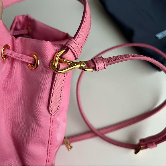 Prada Bags Prada Duet Renylon Bucket Shoulder Bag In Pink Poshmark